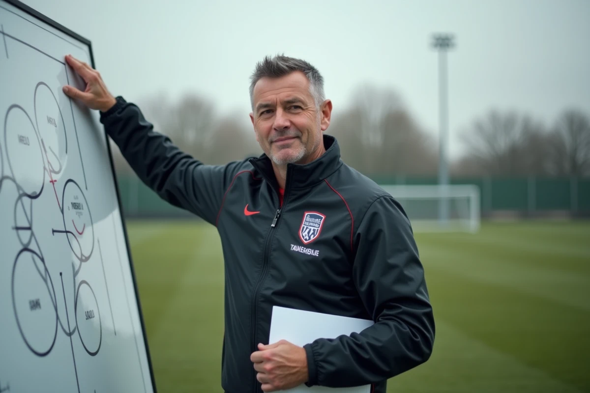 Entraîneur Versailles 78 discutant tactique sur le terrain