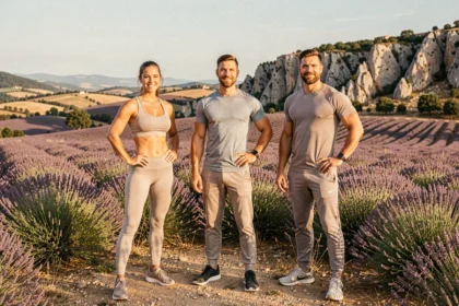Coachs sportifs professionnels dans le Vaucluse avec un paysage provençal en arrière-plan