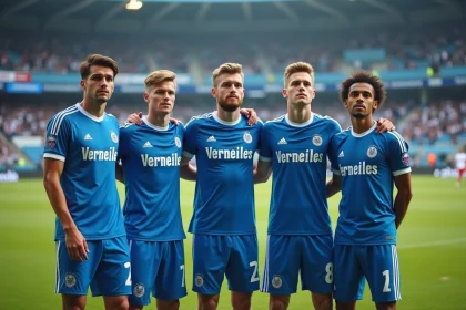 Groupe de jeunes footballeurs Versailles 78 après match